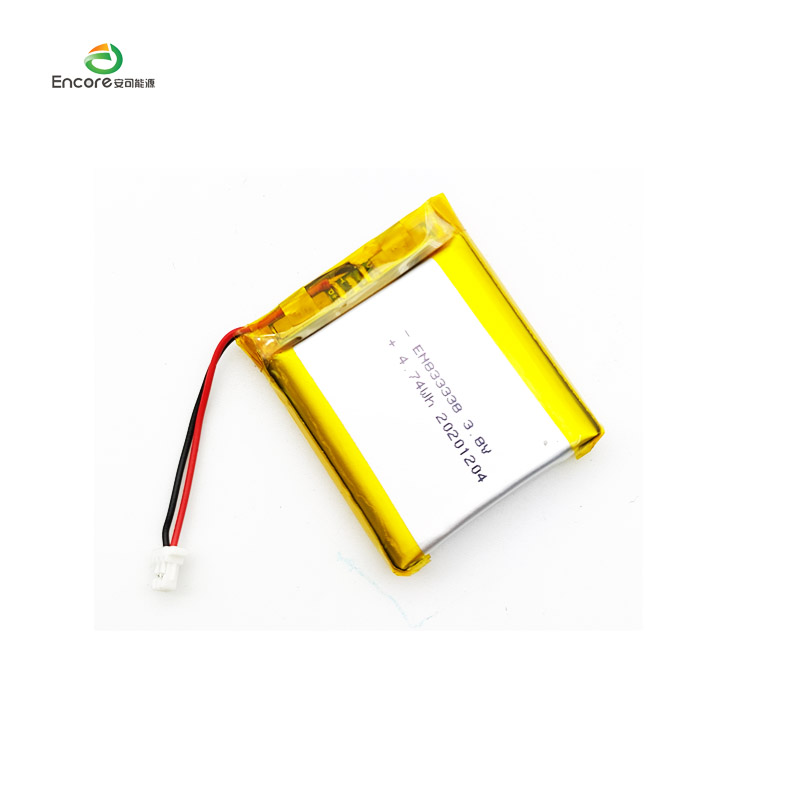 833338 1280mAh 3.8v şarj edilebilir lipo hücresi